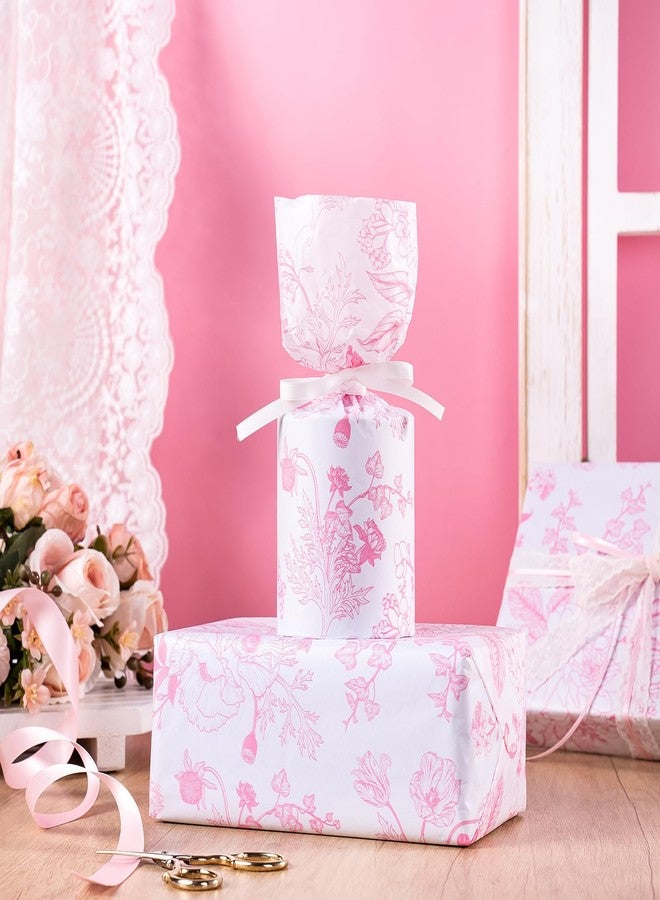 ورق مناديل زهري وردي من WRAPAHOLIC - 60 ورقة مقاس 14 × 20 بوصة، ورق مناديل زهري وردي وأبيض عتيق، كمية كبيرة لحفلات الزفاف وأعياد الميلاد وحفلات توديع العزوبية وتزيين حفلات الشاي والمناسبات الفنية والحرفية - Image 5